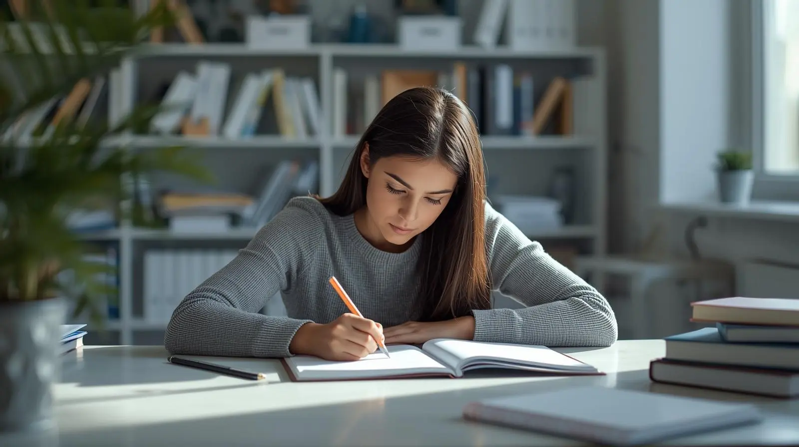 Student preparing for exams